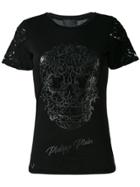 Philipp Plein Embroidered Skull T-shirt - Black
