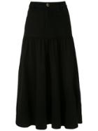 Andrea Bogosian Side Slit Midi Skirt - Black