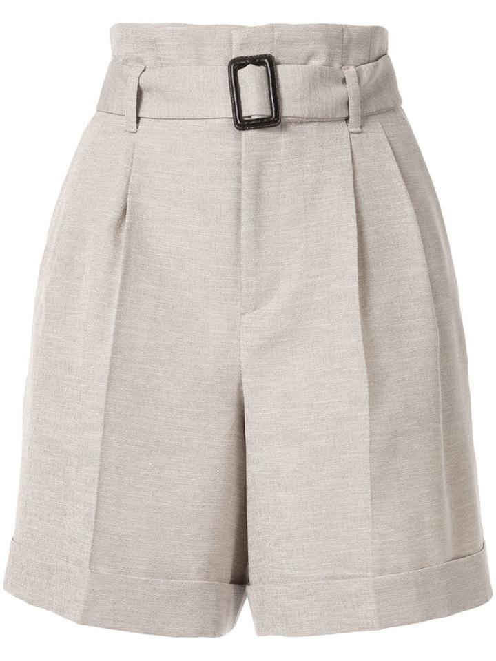 Loveless Buckle Detail Shorts - Neutrals