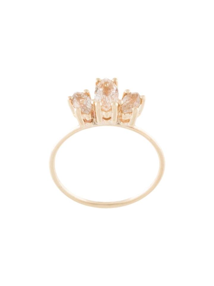 Natalie Marie 9kt Yellow Gold Marquise Sun Rutilated Quartz Ring