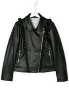 Simonetta Teen Faux-leather Jacket - Black