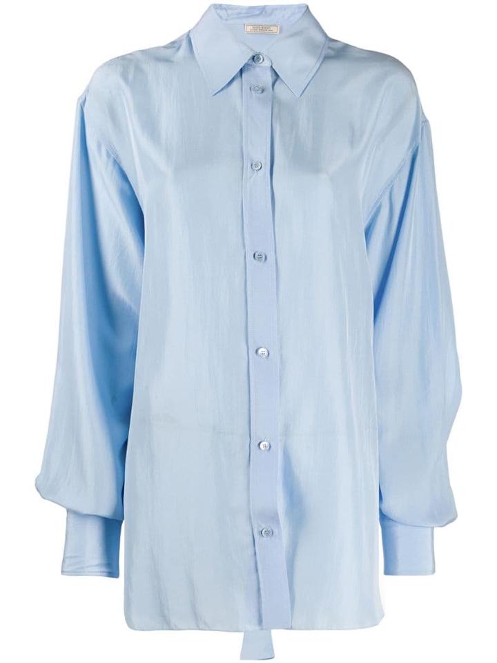 Nina Ricci Oversized Pointed Collar Shirt - Blue