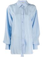 Nina Ricci Oversized Pointed Collar Shirt - Blue
