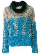 Issey Miyake Vintage Roll Neck Fluffy Sweater - Blue