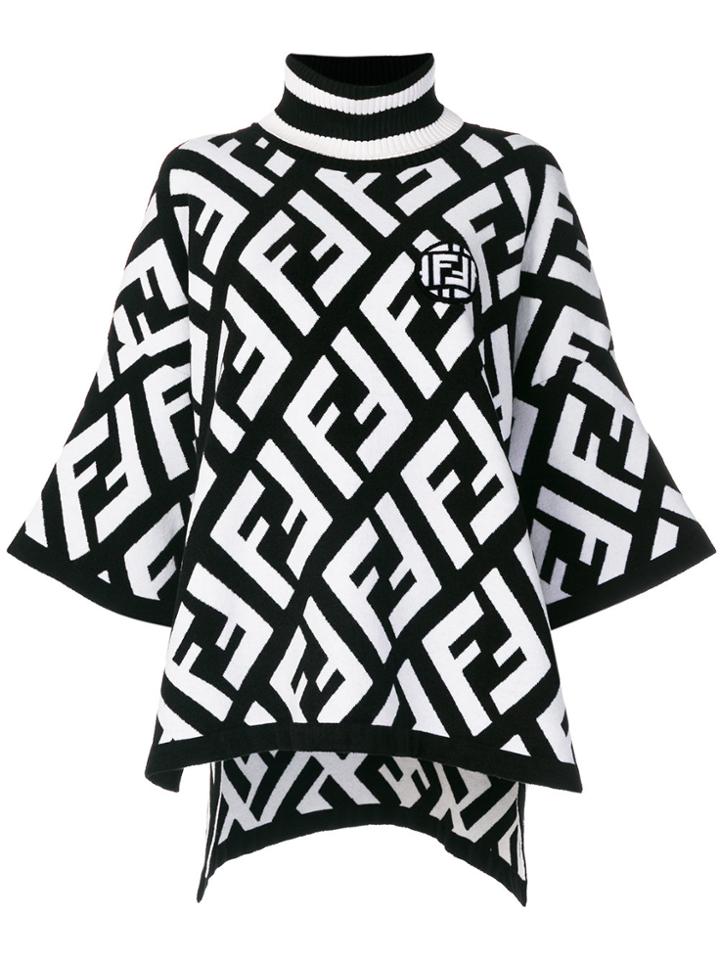 Fendi Logo Short-sleeve Sweater - Black
