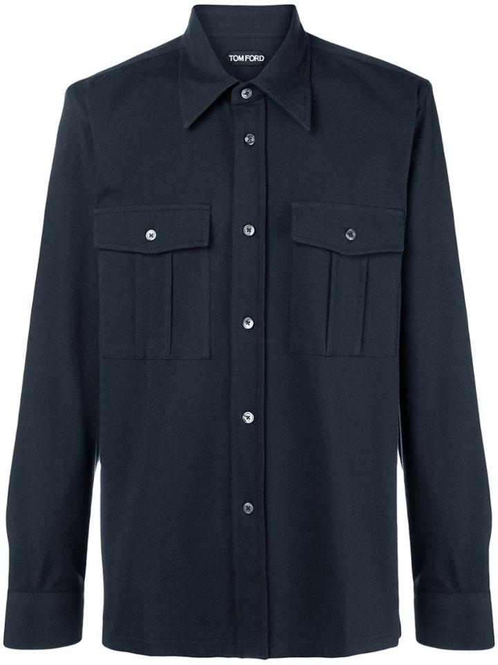 Tom Ford Plain Longsleeved Shirt - Blue