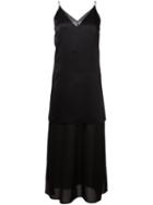 T By Alexander Wang Layered Cami Dress, Women's, Size: 6, Black, Silk/cupro/rayon