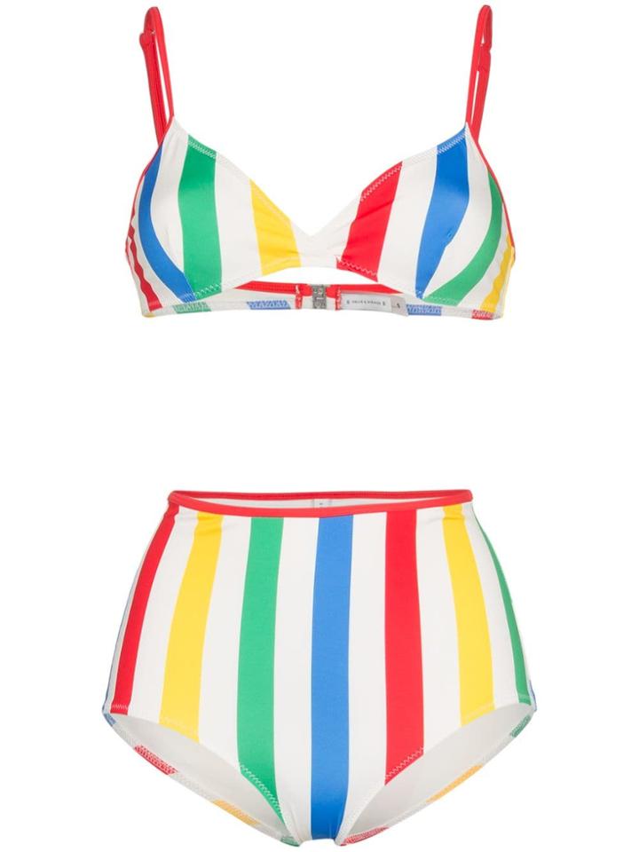 Solid And Striped Brigitte Striped Bikini Top And High-waist Set -