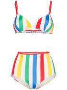Solid And Striped Brigitte Striped Bikini Top And High-waist Set -