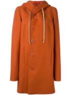 Rick Owens Hooded Coat, Women's, Size: 42, Yellow/orange, Cotton/silk/cupro