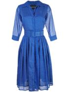 Samantha Sung Polka Dot Printed Dress - Blue