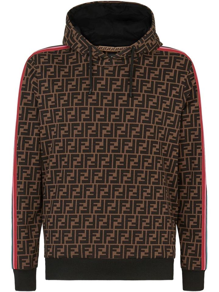 Fendi Ff Monogram Hoodie - Brown