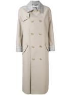Gabriela Hearst - Checked Trim Trench Coat - Women - Nylon/cashmere/wool - 42, Nude/neutrals, Nylon/cashmere/wool