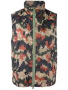 Sempach - Camouflage Print Zipped Gilet - Men - Cotton/nylon - L, Green, Cotton/nylon