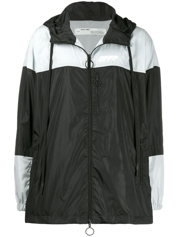 Off-white Two-tone Hooded Jacket - Black