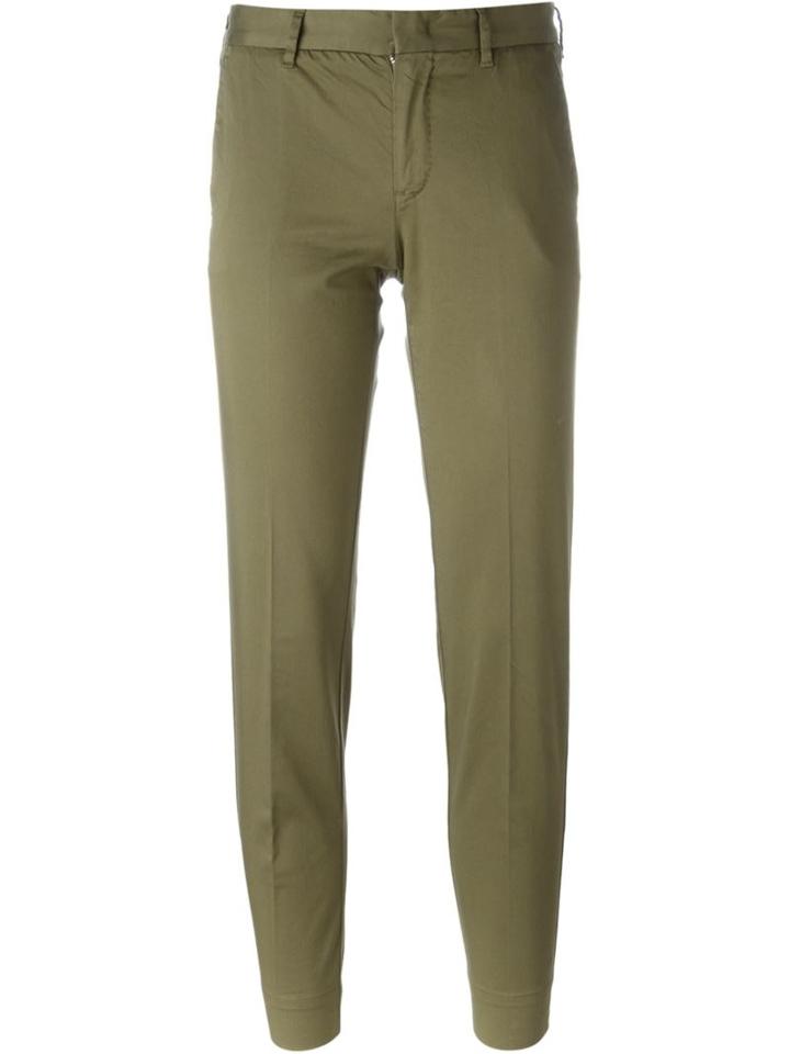 Pt01 Slim Chino Trousers, Women's, Size: 40, Green, Cotton/spandex/elastane