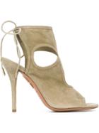 Aquazzura Sexy Thing Sandals, Women's, Size: 38.5, Nude/neutrals, Suede/leather