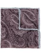 Eleventy - Paisley Pocket Square - Men - Wool - One Size, Pink/purple, Wool