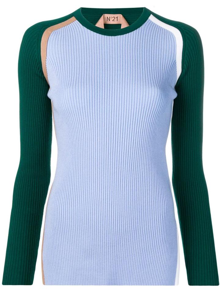 No21 Colour Block Sweater - Blue