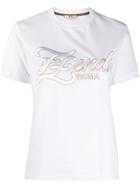 Fendi Embroidered Ff Karligraphy T-shirt - White