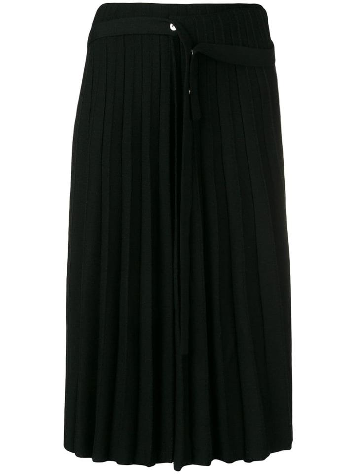 Mrz Asymmetric Pleated Skirt - Black