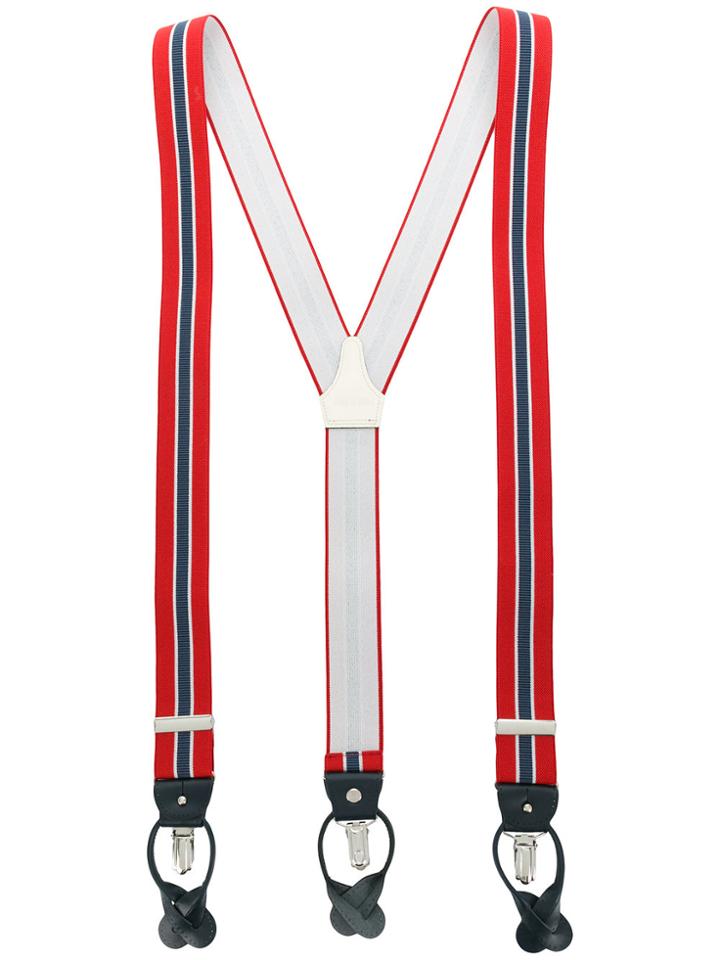 Dell'oglio Striped Braces - Pink & Purple