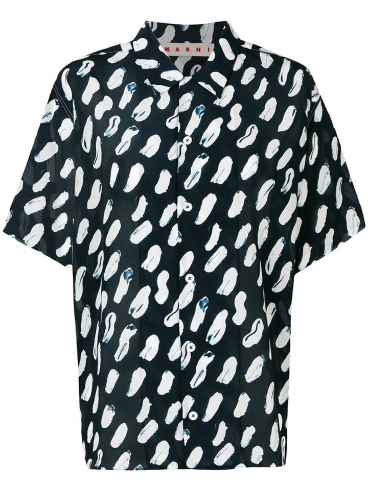 Marni Abstract Print Silk Top - Blue