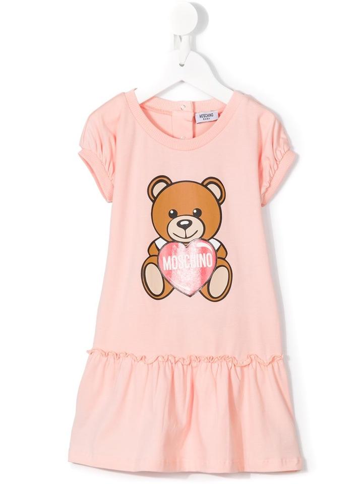 Moschino Kids Teddy Bear Print Dress, Toddler Girl's, Size: 3 Yrs, Pink/purple