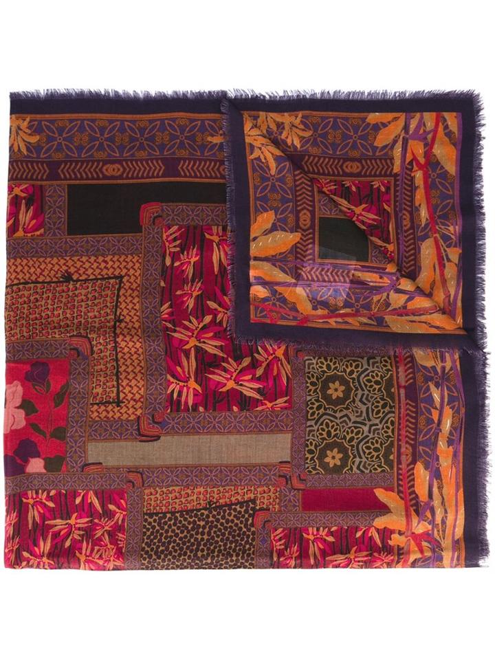 Salvatore Ferragamo Mixed Print Scarf, Women's, Silk/cashmere
