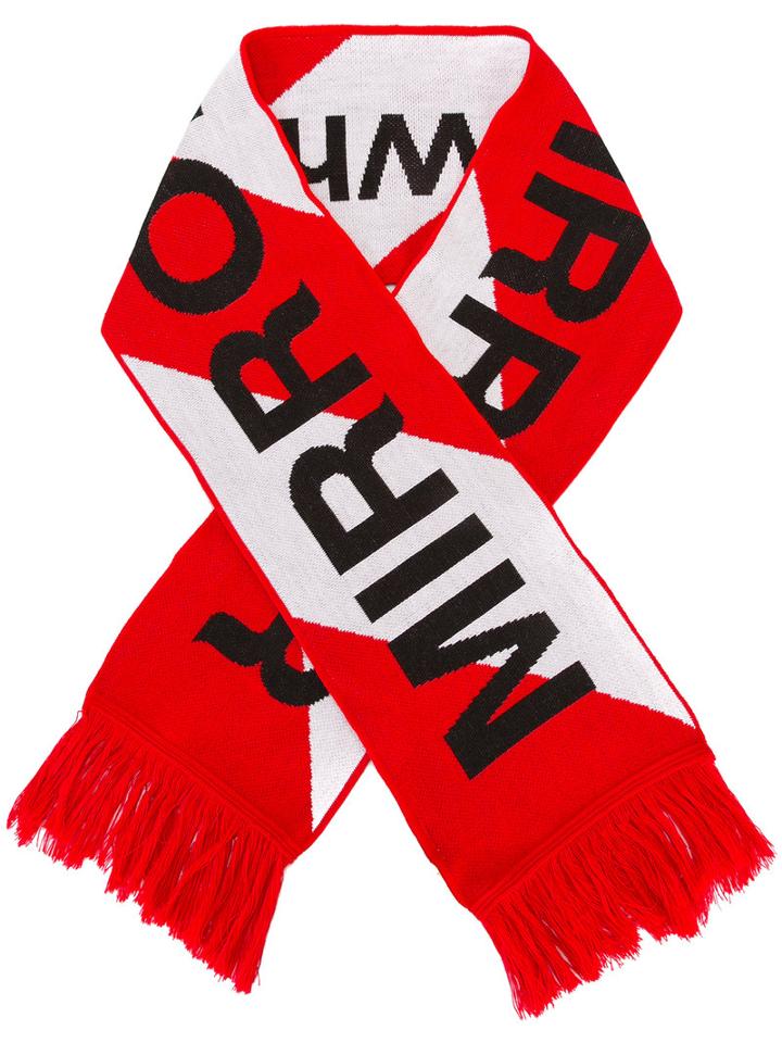 Off-white Colour Block Scarf, Red, Cotton