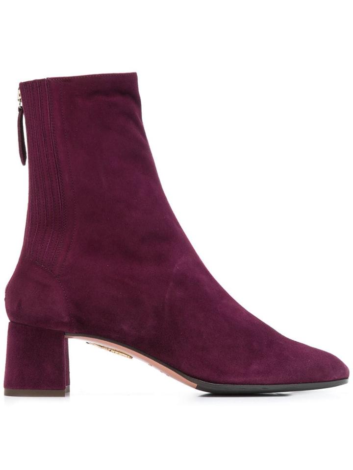 Aquazzura Zipped Up Ankle Boots - Pink & Purple