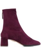 Aquazzura Zipped Up Ankle Boots - Pink & Purple