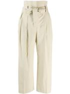 Pt01 High Waisted Cropped Trousers - Neutrals