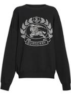 Burberry Crest Merino Wool Blend Jacquard Sweater - Black