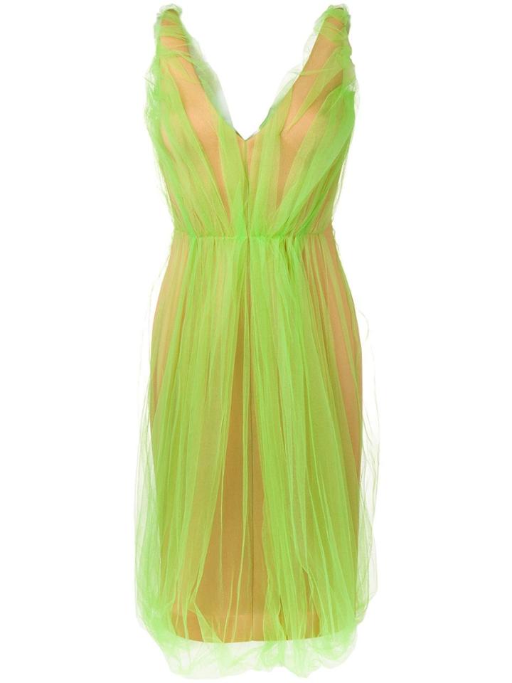Prada Tulle Midi Dress - Green