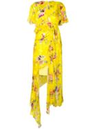 Preen By Thornton Bregazzi Nickesha Floral Asymmetric Dress - Yellow