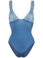 Leslie Amon Momo V-neck Swimsuit - Blue