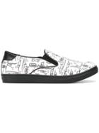 Dolce & Gabbana Kids Musical Print Slip-on Sneakers - Black