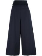 Cédric Charlier High-waisted Trousers, Women's, Size: 42, Blue, Cotton/other Fibers