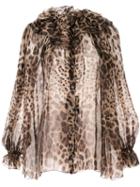 Dolce & Gabbana Sheer Leopard Blouse - Brown