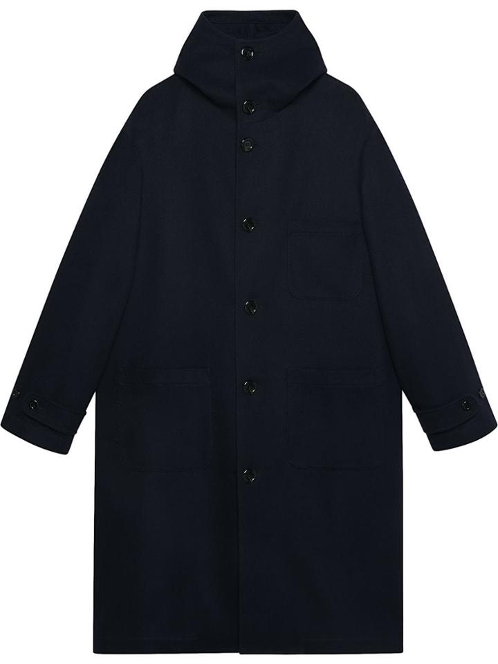 Gucci Felt Coat With Hood - Blue