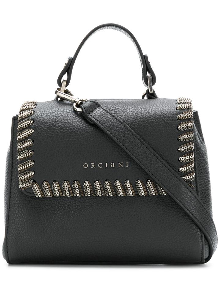 Orciani Chain Trim Crossbody Bag - Black