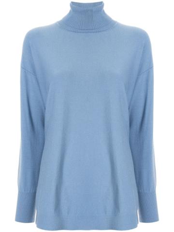 Le Ciel Bleu Turtleneck Knitted Top - Blue