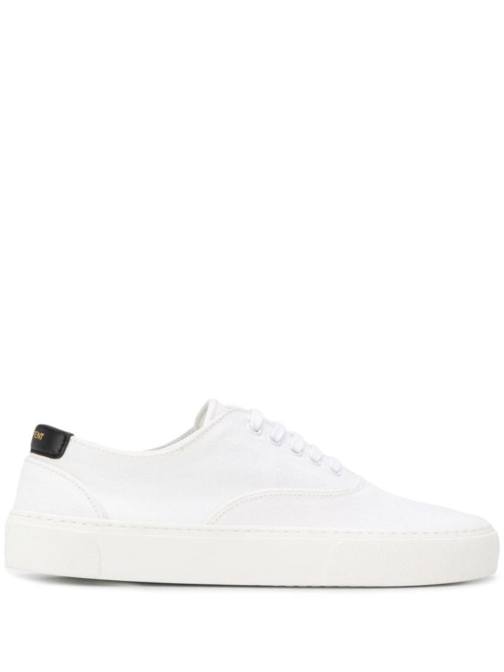 Saint Laurent Branded Low-top Sneakers - White