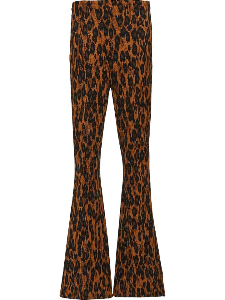 Miu Miu Flared Leopard Trousers - Brown