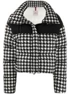 Moncler Houndstooth Printed Padded Jacket - White