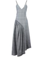 Cédric Charlier Draped Asymmetric Dress, Women's, Size: 40, Grey, Polyester/cotton/rayon