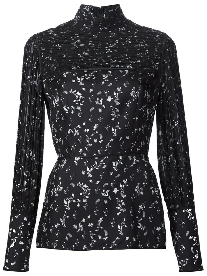Yigal Azrouel Floral Print Peplum Blouse - Black