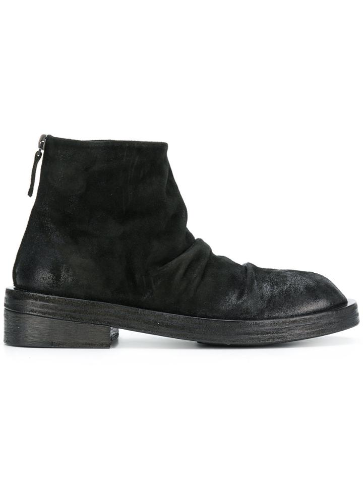 Marsèll Ruched Ankle Boots - Black
