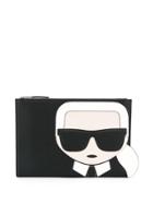 Karl Lagerfeld K/ikonik Zipped Clutch - Black